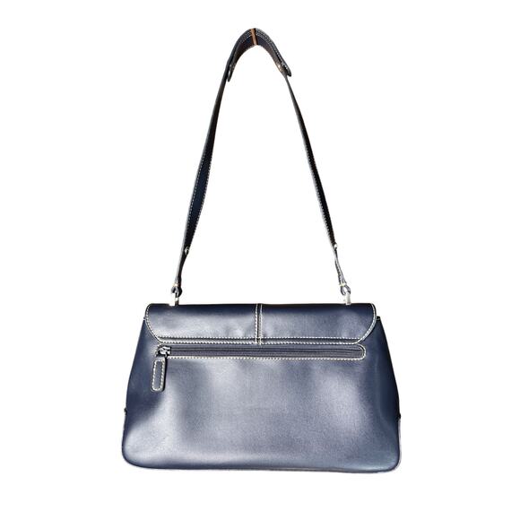 Liz Claiborne Navy Blue Leather Cross Body Purse - Picture 4 of 8